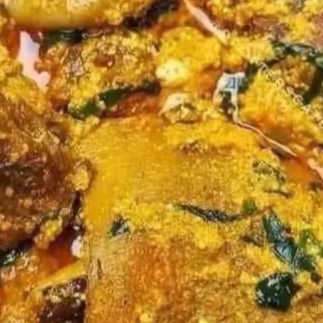 Egusi Soup with Goat Meat.